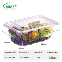 Conteneur d'emballage jetable biodégradable transparent en PET de 48 oz, prix de gros, pour salade, fruits, sushis, légumes