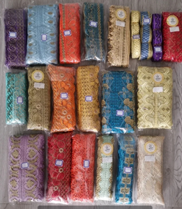 多くのデザインの化学レース、ホットドリル刺繍チュール生地、ラインストーン、重厚なビーズ刺繍、セクシーなスタイルの服、5ヤード、高品質 - Product Image 5