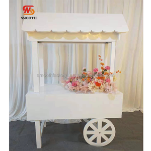 Carrito de Dulces de Acrílico Blanco para Decoración de Bodas y Fiestas, Venta Directa de Fábrica LEDA, Personalizable - Product Image 4