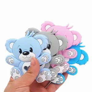 Бесплатный образец, милый китайский производитель, мягкие игрушки для младенцев, силиконовый Прорезыватель в виде медведя