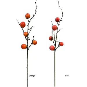 Fleurs artificielles, fruits miniatures, mini-<span class=keywords><strong>kaki</strong></span> en mousse, plante verte, <span class=keywords><strong>kaki</strong></span> pour décoration intérieure/extérieure, salon, <span class=keywords><strong>arbre</strong></span> de <span class=keywords><strong>kaki</strong></span>, usine - Product Image 3