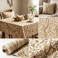 Tissu en toile imperméable imprimé floral William Morris Bule Wild Tulip, personnalisé en usine, pour nappe et décoration de rideaux d'extérieur