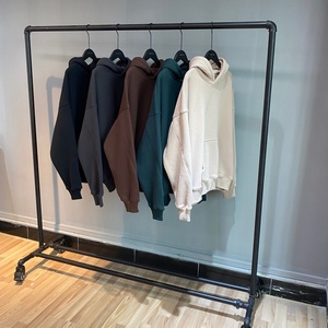 Özel asit yıkama Hoodie 100 yüzde pamuk ağır Vintage erkekler OEM ODM için özel etiket Streetwear boş kazak - Product Image 2