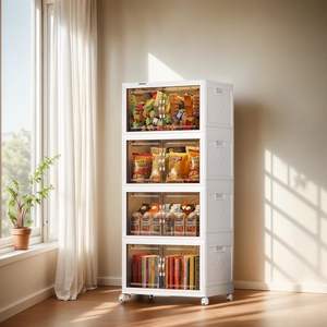 Boîte de rangement pour armoire de cuisine, armoire en plastique multifonctionnelle, armoire pliable pour chambre à coucher, organisateur pliable - Product Image 2