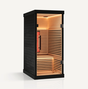 <span class=keywords><strong>Sauna</strong></span> infrarouge portable miniature pour 1 personne en <span class=keywords><strong>bois</strong></span> de pruche noir peint pour intérieur - Product Image 2