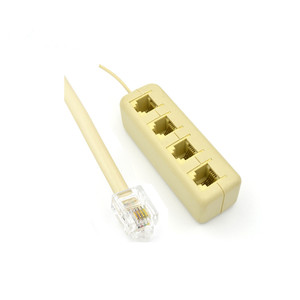 Répartiteur de câble téléphonique RJ11 6P4C à 4 voies, adaptateur séparateur de ligne à prise modulaire, accessoires ivoire - Product Image 1
