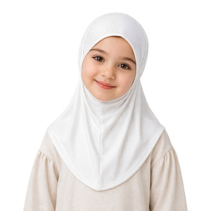 Turban instantané pour petites filles de 2 à 7 ans, prêt à porter, en <span class=keywords><strong>voile</strong></span> extensible uni, style malaisien, vente chaude - Product Image 6