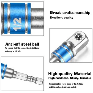 Adaptador de Destornillador de Esquina, Herramienta de Conversión Hexagonal Multifunción para Taladro Eléctrico, Adaptador de Enchufe Negro - Product Image 2