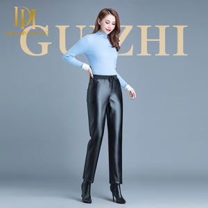 Portez un <span class=keywords><strong>pantalon</strong></span> <span class=keywords><strong>en</strong></span> cuir ample à taille haute sur leur maman épaissie avec un <span class=keywords><strong>pantalon</strong></span> long <span class=keywords><strong>en</strong></span> PU pour garder la chaleur imperméabilisant avec de la polaire - Product Image 1