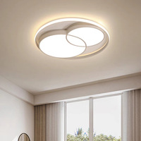Lampe de plafond multi-formes (double anneau/lune-étoile/double cœur) à intensité variable pour salon, chambre et éclairage intérieur domestique