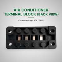 Borniers de terre fixes pour armoire, double rangée, connexion à vis en cuivre, 11-20 AWG, 30A, traversants, pour applications industrielles