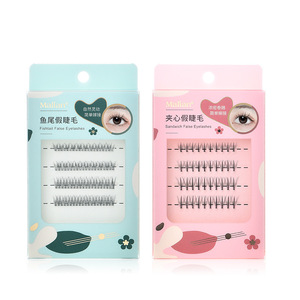 Faux cils en queue de poisson de Marian, en grappe unique, naturels, légers, faciles à appliquer, bande complète - Product Image 5