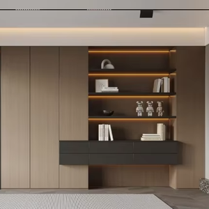 Clóset Moderno Personalizado de Primera Calidad, Armario Empotrado de Lujo con Partición de Vidrio e Iluminación LED para Apartamento, Villa o Casa - Product Image 1