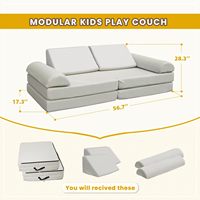 Canapé modulaire imperméable pour enfants pour extérieur, intérieur, résistant, canapé sectionnel en mousse pour enfants et adultes