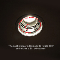 Matériau PC en aluminium moulé sous pression de conception moderne Downlight encastré 75mm coupe Downlight sans garniture