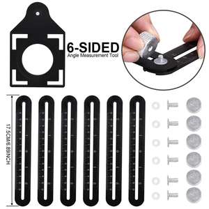 De aleación de aluminio de seis de gobernante instrumento de medición de <span class=keywords><strong>plantilla</strong></span> ángulo herramienta mecanismo diapositivas con agujero de - Product Image 3