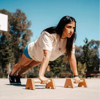 Barres parallèles en bois antidérapantes, poignées pour pompes, mini station de dips, barres de dips, barres pour handstand, pour la callisthénie et le fitness