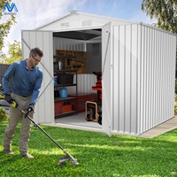 Abri de jardin métallique grande taille, anti-rouille, pour le rangement d'équipements de jardin, remise extérieure