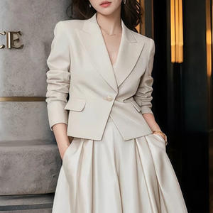 YFY, conjunto de <span class=keywords><strong>traje</strong></span> personalizado para mujer, chaqueta adelgazante, <span class=keywords><strong>falda</strong></span> de cintura alta, atuendo de negocios de dos piezas, patrón tejido, ropa de oficina elegante - Product Image 2