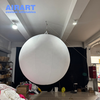Boule géante blanche gonflable suspendue avec logo personnalisé pour la décoration de fête, de boîte de nuit et de bar