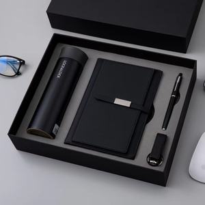 مجموعة هدايا أعمال فاخرة قابلة للتخصيص تتضمن دفتر ملاحظات A5 من الجلد الصناعي مع قلم وكوب حراري وذاكرة USB، هدايا سنوية شعبية - Product Image 2