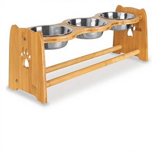 Bols surélevés <span class=keywords><strong>pour</strong></span> chiens et chats en PET, réglables, avec pieds antidérapants, design découpé en forme de patte, portables <span class=keywords><strong>pour</strong></span> voyage et usage intérieur (hauteur <span class=keywords><strong>4</strong></span>,7"-7") - Product Image 1