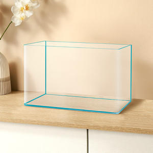 Acquari, Vasca Rettangolare per Pesci Rossi con Bordi Curvi, Vetro Ultra-Trasparente, Personalizzabile per Casa/Soggiorno, Misure Piccole/Medie - Product Image 2