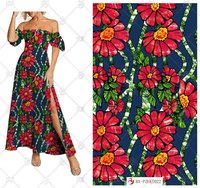 Tissu en rayonne à motif traditionnel africain imprimé numériquement pour robes et vêtements – Fournisseur d'usine
