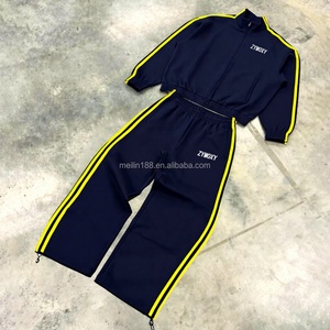 Custom Polyester Tracksuit Track Suit <b>Zip</b> <b>up</b> <b>Jackets</b> and Pants Oversized Blank High Quality Sweatsuit Jogging Suits - Product Image 1