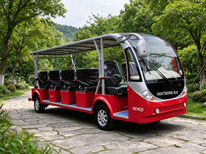 Bus électrique panoramique ouvert 17 places sans porte pour circuit <span class=keywords><strong>de</strong></span> station balnéaire, parc, pente <span class=keywords><strong>de</strong></span> 25% et autonomie <span class=keywords><strong>de</strong></span> 90-100 km, Amérique latine - Product Image 4