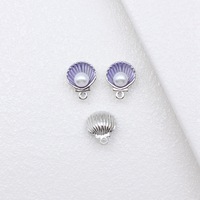 Breloque Coquillage Perlé 15x12mm en Alliage de Zinc Émaillé Coloré pour Bijoux de Costume de Sirène
