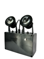 Projecteur d'urgence LED étanche IP65 2*3W à double faisceau, batterie Li-ion, autonomie 3 heures, fixation murale/plafond