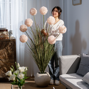 Decoración de Hogar y Oficina de Estilo Natural, Plantas Artificiales con Tacto Real, Hortensia en Maceta de Plástico <span class=keywords><strong>Verde</strong></span>, para Exteriores, Bodas, Navidad, etc. - Product Image 2