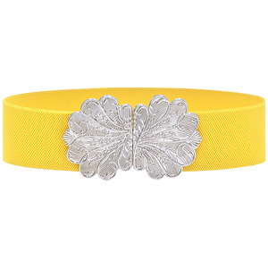 <span class=keywords><strong>Ceinture</strong></span> <span class=keywords><strong>large</strong></span> élastique et extensible en alliage, style européen et américain, avec boucle carrée, pour femmes, idéale pour manteaux, robes et costumes - Product Image 3