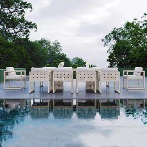 Ensemble de meubles de jardin en teck résistant aux intempéries, table et chaises pour terrasse et jardin - Product Image 1