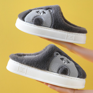 Chaussons d'hiver en coton chaud pour <span class=keywords><strong>femme</strong></span>, antidérapants, épais, mignons, à motif de dessin animé, pour couple, en fourrure, pour la maison – Meilleures ventes 2026 - Product Image 4
