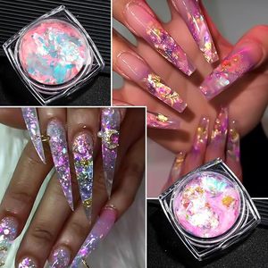 Lentejuelas de Uñas Camaleón, 6 Colores, Transparentes, Aurora, Ópalo, Cromo, Pigmento Iridiscente, para Decoración de Uñas - Product Image 4
