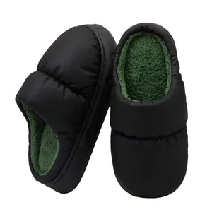 Waterproof cotton slippers for men winter 2023 new indoor home non-slip warm plus velvet thick-soled slippers