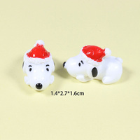 Figurines de chiots blancs miniatures 3D en résine, cabochons pour bricolage, vente en gros