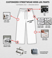 Jean baggy pour homme de haute qualité, style streetwear Y2K, coupe droite, taille mi-haute, délavé, brodé, écologique