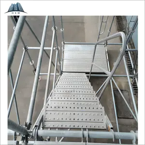 Échelle d'escalier en métal d'escalier d'échafaudage en acier bon marché pré-galvanisé pour la construction de bâtiments élevés