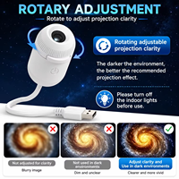 Lampe LED Céleste Rotative Dynamique Effet Aurore Boréale et Nébuleuse, en ABS, Projecteur Galaxie USB, Veilleuse pour Décoration de Chambre d'Enfant, Cadeau