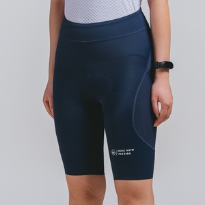 Vêtements de sport Short de cyclisme taille haute pour femmes Short de vélo 2 poches latérales Pantalon de vélo de compression avec logo personnalisé Bleu rembourré - Product Image 3