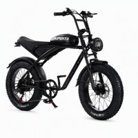 Vélo électrique style cyclomoteur rétro 750W 48V 20AH, Cruiser urbain vintage, cadre en alliage d'aluminium, longue autonomie, pneus larges pour la ville