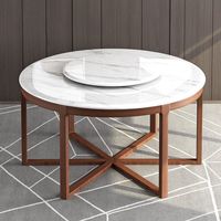 Neues Esszimmer-Set im Chinesischen Stil aus Massivholz, Runder Esstisch, Modernes Minimalistisches Design, Marmor-Rundtisch