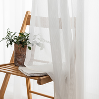 Innermor 2023 Salon Fenêtre Tulle Rideau Blanc Transparent avec Gris Creux Feuilles Design Voile pour Chambre