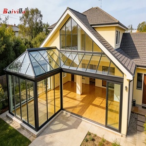 Véranda en aluminium à haute transmission lumineuse, cloisonnement de patio transparent insonorisé, jardin d'hiver pour terrasse, véranda en verre pour maison - Product Image 1
