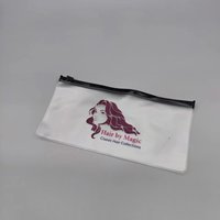 Sac à fermeture éclair en PVC transparent givré, réutilisable, en plastique recyclable, petit format, avec logo personnalisé, pour cosmétiques, bijoux, bagues, emballage
