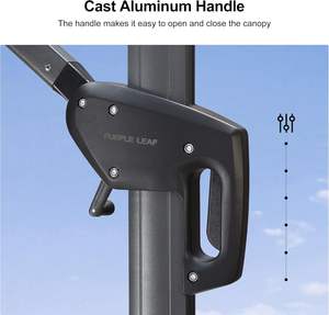 Sombrilla de <span class=keywords><strong>Patio</strong></span> de <span class=keywords><strong>9</strong></span> Pies, Sombrilla Cuadrada en Cantilever para Exteriores, Sombrilla Desplazable de Aluminio con Rotación de 360 Grados - Product Image 6