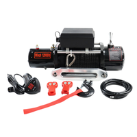 Cabrestante de recuperación de fabricante chino con cuerda sintética, impermeable, eléctrico de 12V 24V para vehículos todoterreno y SUV